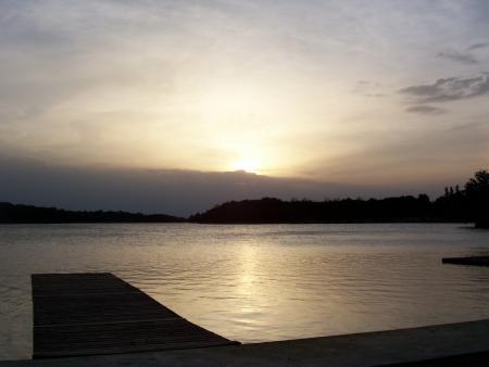 coucher de soleil au lac
